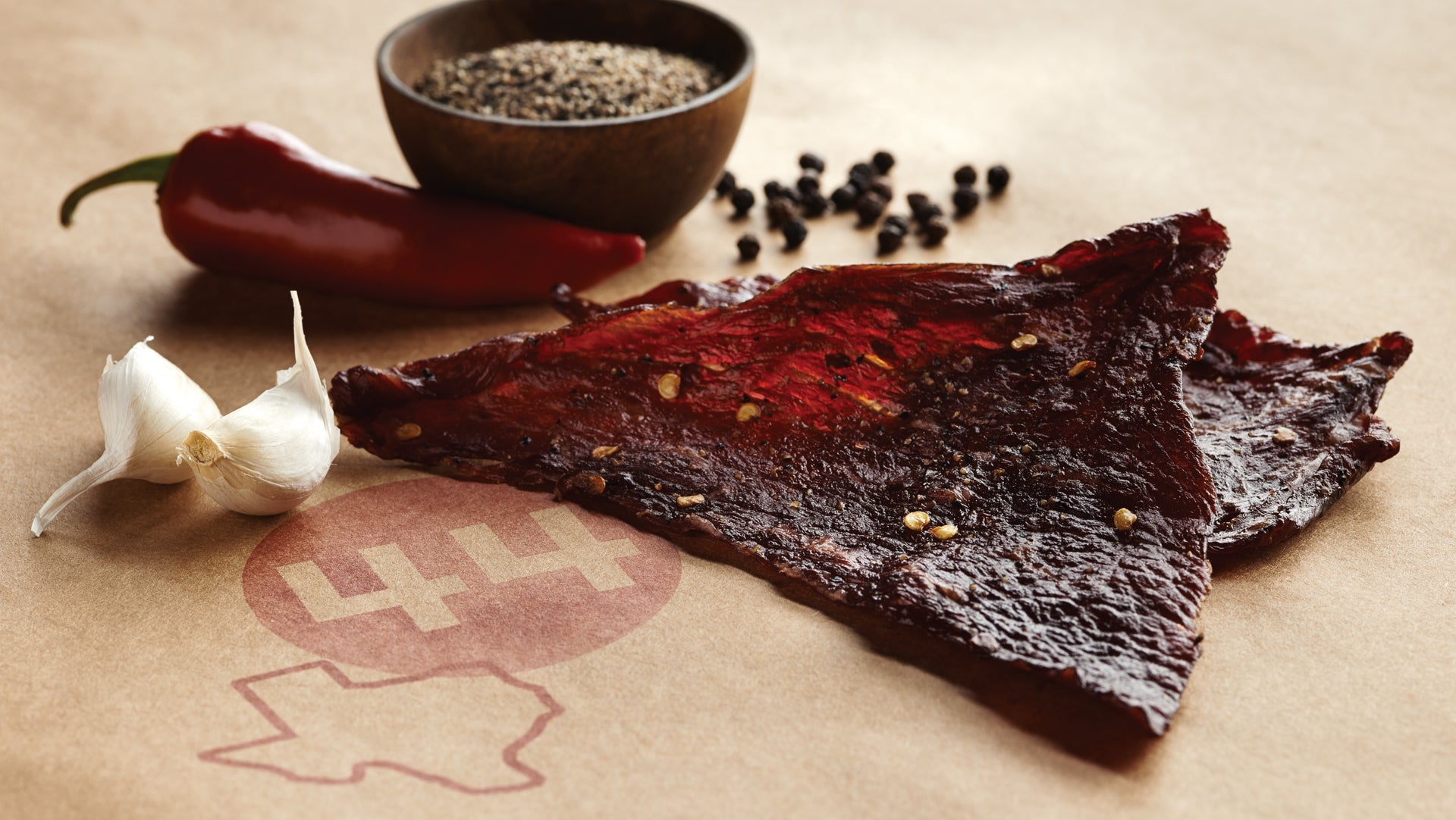delicious 44 Farms beef jerky with seasoning