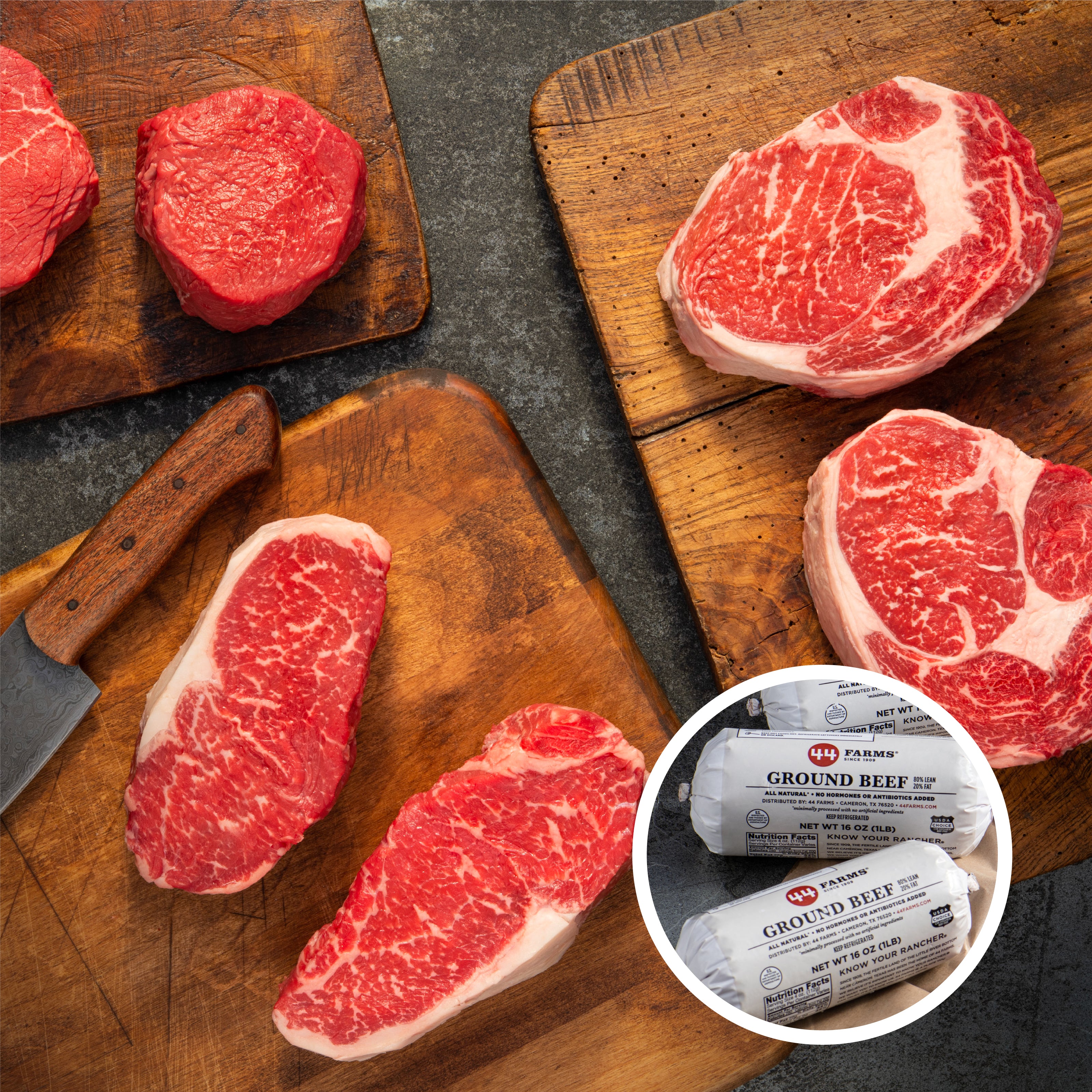 Buy a PRIME Family Steak Pack Get 2lbs of Ground Beef FREE
