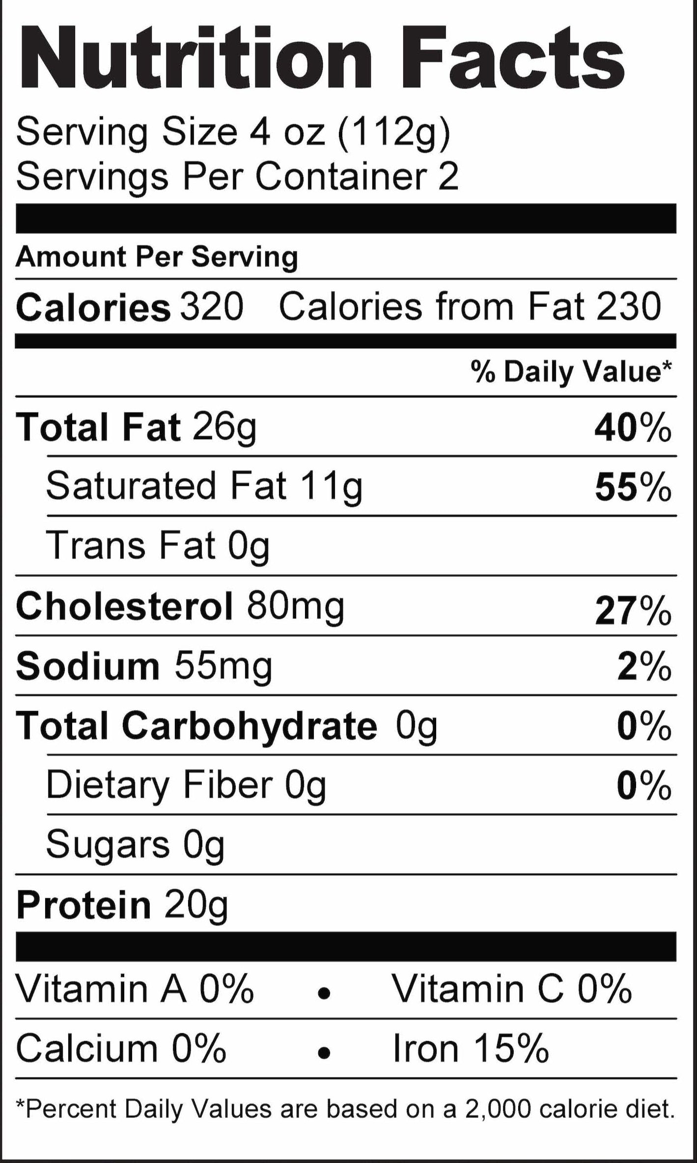 USDA Prime Filet Mignon Nutrition Facts