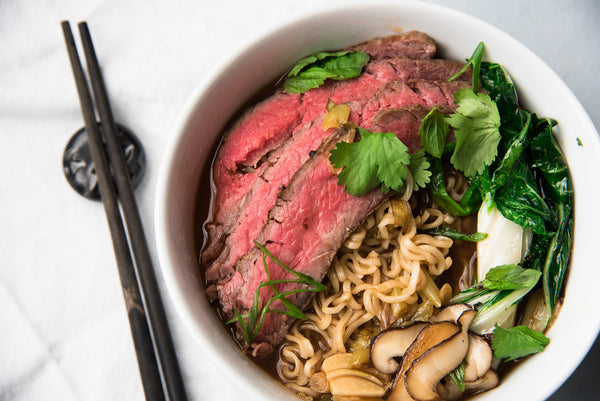 MISO RAMEN NOODLE SOUP WITH FLANK STEAK