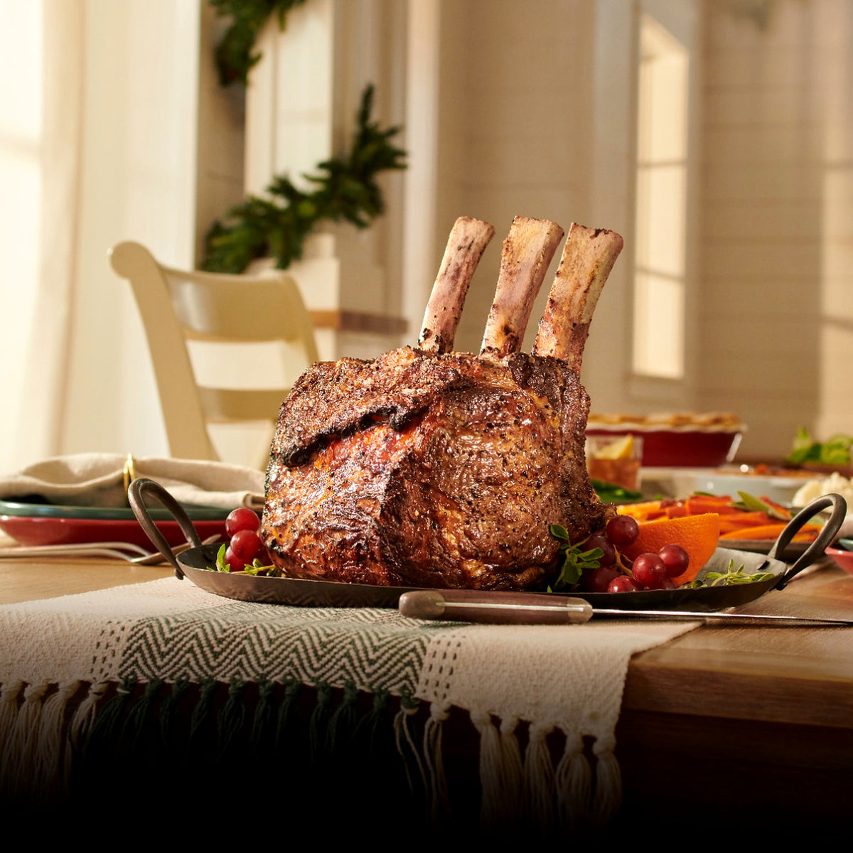 USDA Choice Tomahawk Prime Rib Roast – Three-Bone