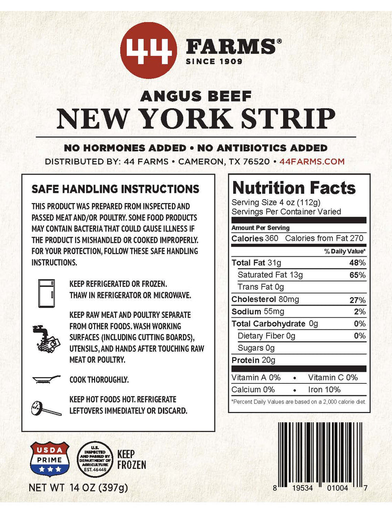 44 Farms USDA Prime New York Strip