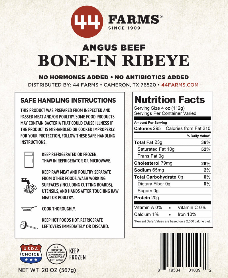 44 Farms USDA Choice Bone-In Ribeye