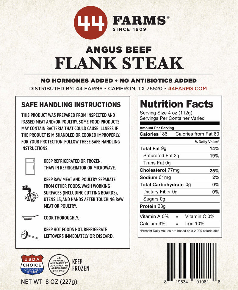 44 Farms USDA Choice Or Higher Flank Steak