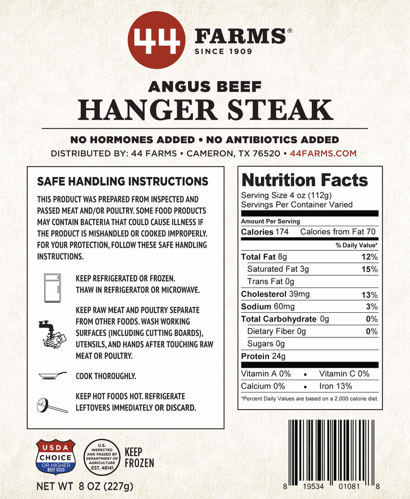 44 Farms USDA Choice Or Higher Hanger Steak