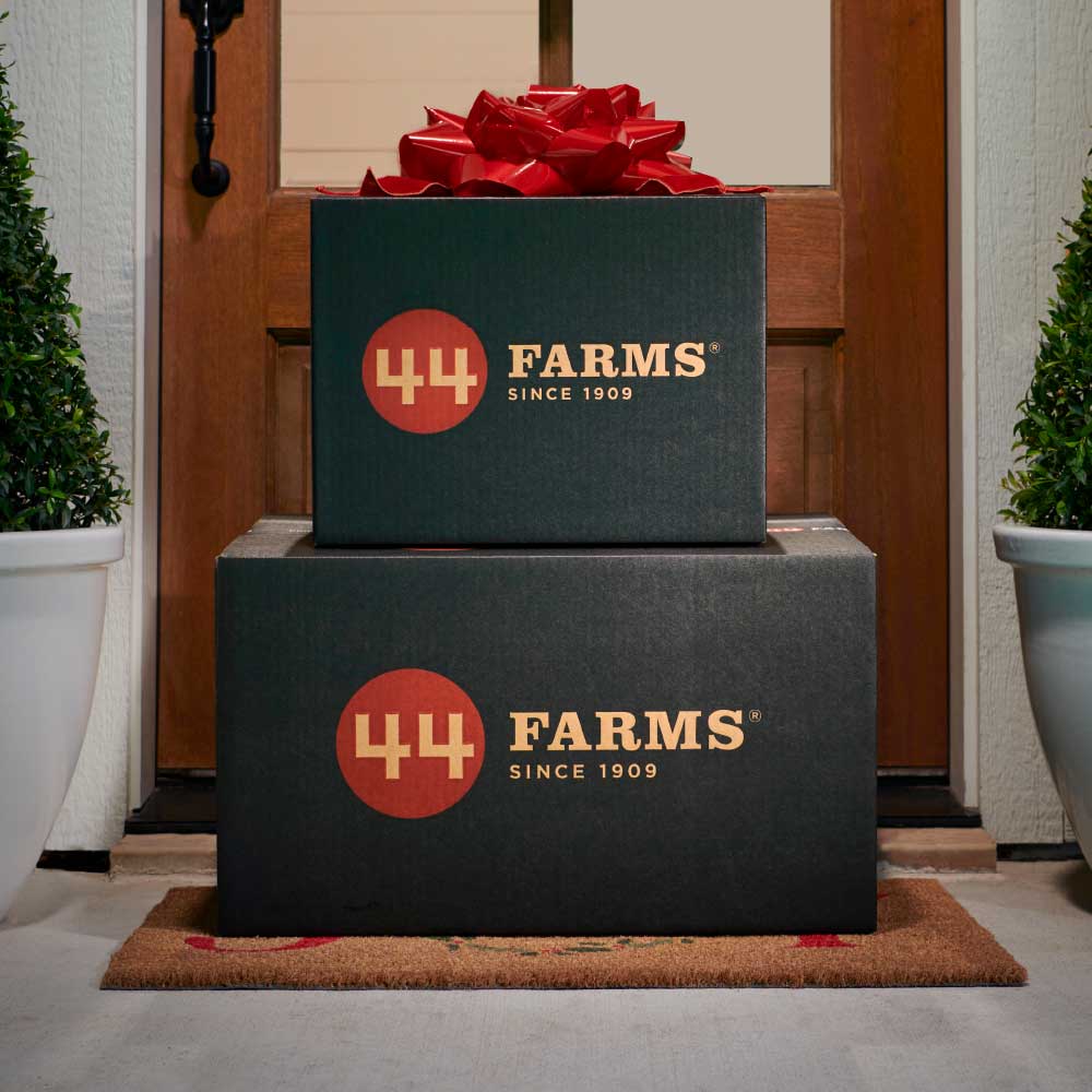 44 Steaks boxes delivered on the front porch